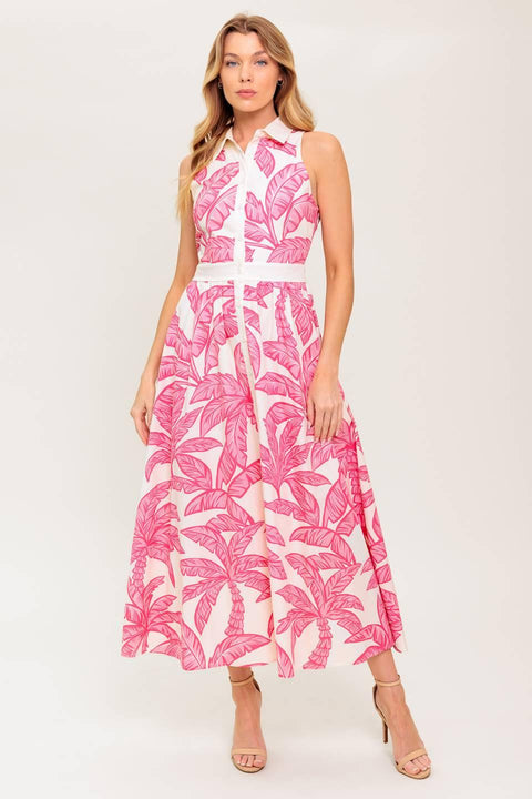 WHISPER IN BLOOM WOVEN MIDI DRESS