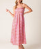 THE EVETTE PINK WOVEN MIDI DRESS