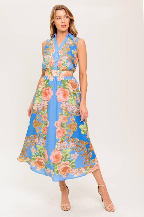 LOST IN A DREAM WOVEN MIDI DRESS