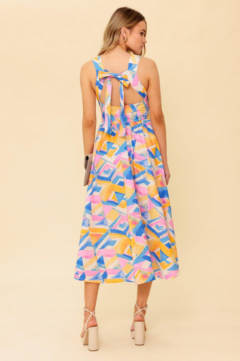 PATTON PARK BLUE WOVEN MIDI DRESS