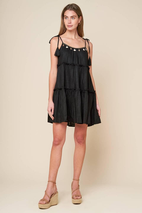 THROUGH THE ARBOR WOVEN MINI DRESS