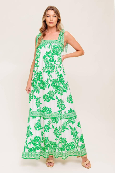 GARDEN TALES WOVEN MAXI DRESS