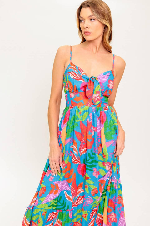 SLOW MOTION LOVE WOVEN MIDI DRESS