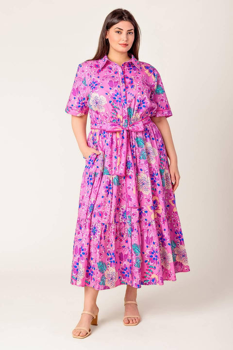 CELESTIAL SKIES WOVEN MIDI DRESS