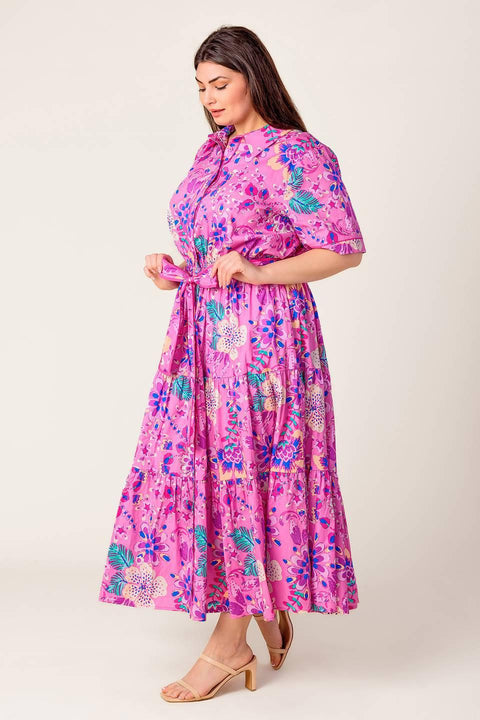 CELESTIAL SKIES WOVEN MIDI DRESS