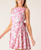ADVENTURE ISLAND PINK WOVEN MINI DRESS