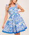 FLORENCE DAYS FLORAL BLUE WOVEN MINI DRESS