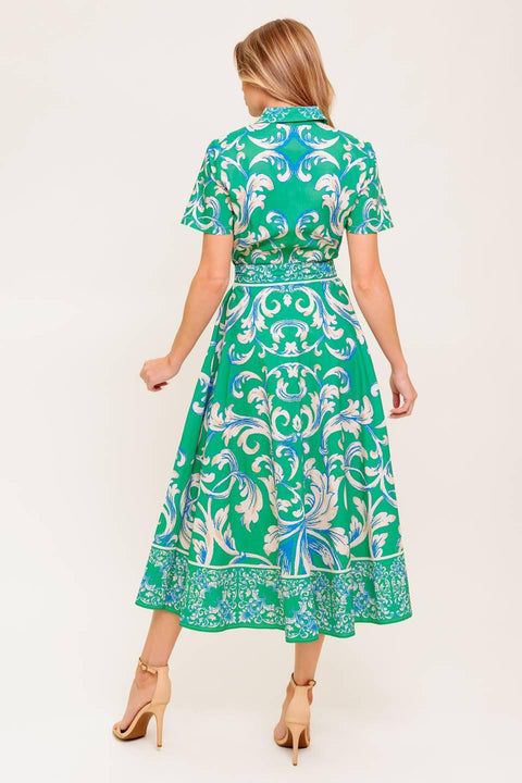 SUMMER BOUQUET WOVEN MIDI DRESS