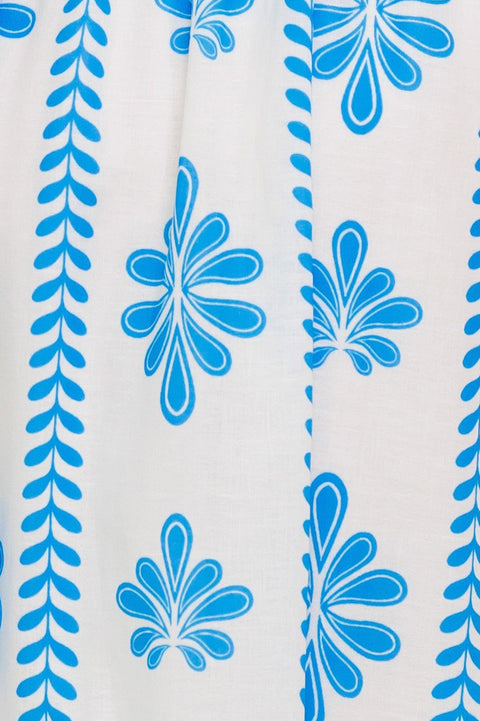 BLUE NOIR FLORAL WOVEN MAXI DRESS