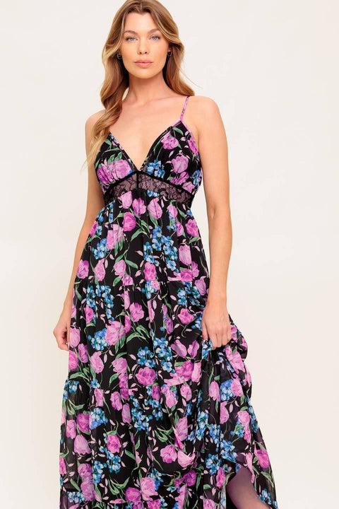 PURE SUNSHINE BLACK WOVEN MAXI DRESS
