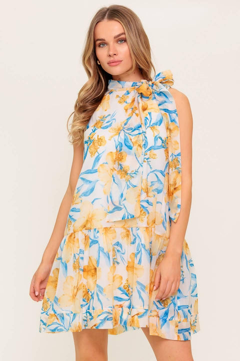 SUMMER SPELL IVORY WOVEN MINI DRESS
