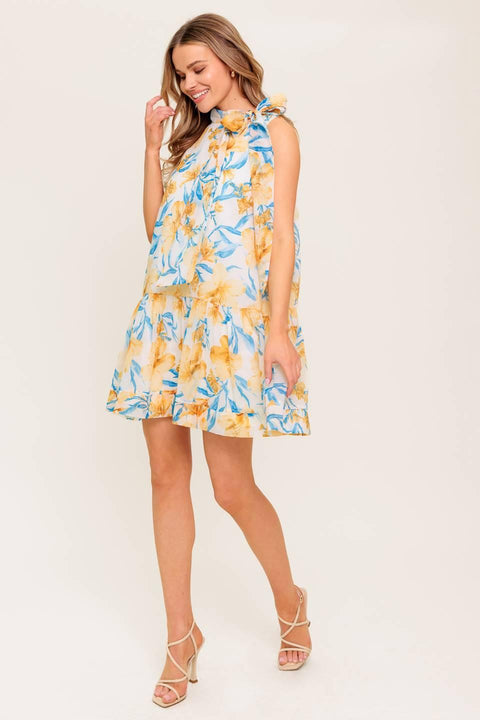 SUMMER SPELL IVORY WOVEN MINI DRESS