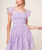 PLAYFULLY POSH LAVENDER WOVEN MINI DRESS