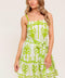 SUNDOWN CHARM GREEN WOVEN MINI DRESS
