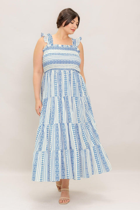 MIDSUMMER PETALS WOVEN MIDI DRESS