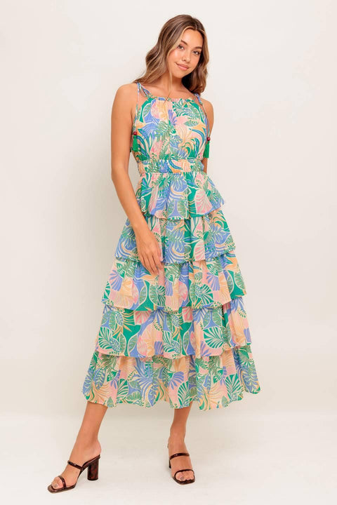 CABANA DREAMS WOVEN MIDI DRESS
