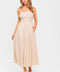 HONEY SUNSET CREAM WOVEN MIDI DRESS