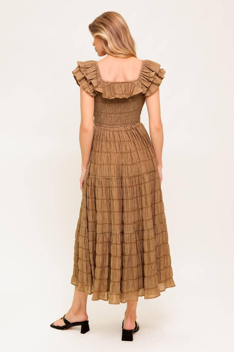 NATURAL BALANCE WOVEN MIDI DRESS