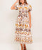 TROPICANA SUNSET WOVEN MIDI DRESS