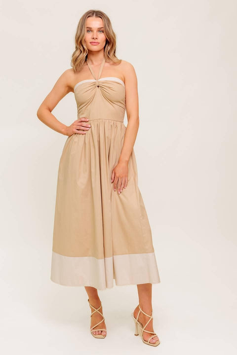 HYDRANGEA HAZE WOVEN MIDI DRESS