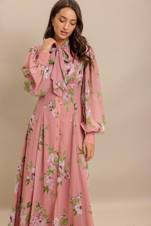 BLUSH BOTANICA WOVEN MIDI DRESS
