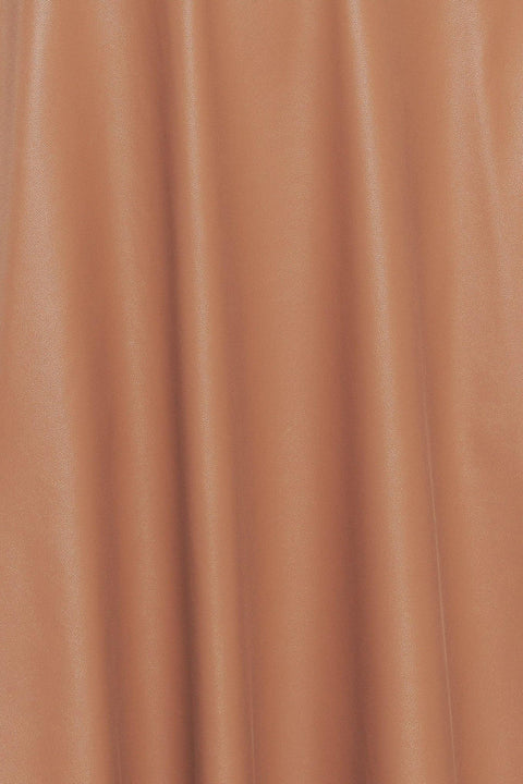 BARE SOPHISTIQUE FAUX LEATHER MIDI DRESS