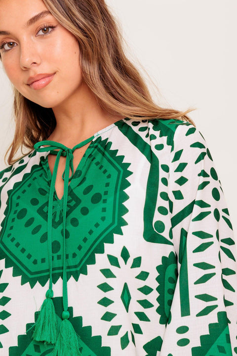 EMERALD TERRA TUNIC WOVEN MINI DRESS