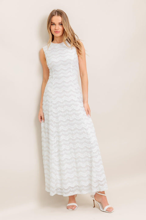 HEARTFELT CREAM WOVEN LACE ANKLE DRESS