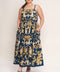 IMPERIAL BLOOM BLUE WOVEN MIDI DRESS