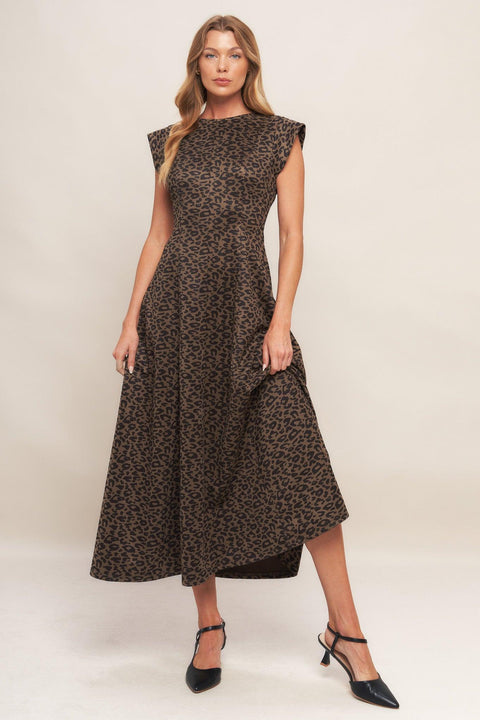 URBAN JUNGLE GLAM SUEDED KNIT MIDI DRESS