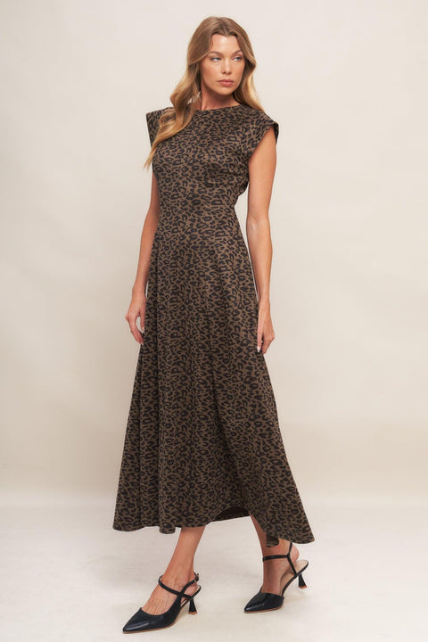 URBAN JUNGLE GLAM SUEDED KNIT MIDI DRESS