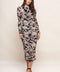 MUTED ROMANCE POWER MESH MIDI DRESS
