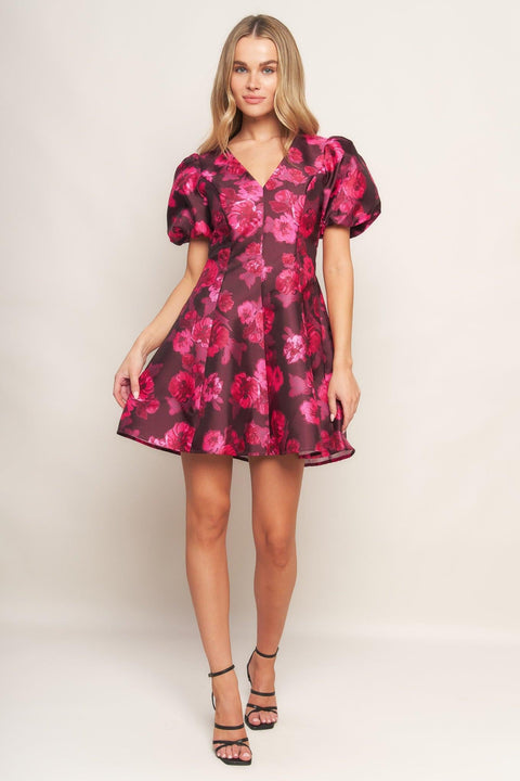 BLOOM RHAPSODY WOVEN MINI DRESS