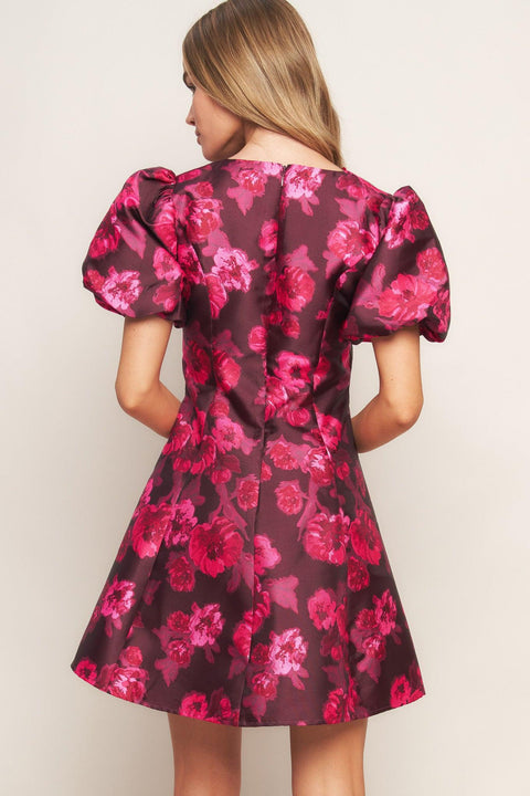 BLOOM RHAPSODY WOVEN MINI DRESS