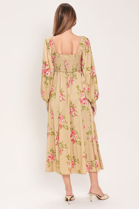 ENGLISH GARDEN WOVEN MIDI DRESS
