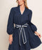 URBAN NOIR NAVY WOVEN MINI DRESS