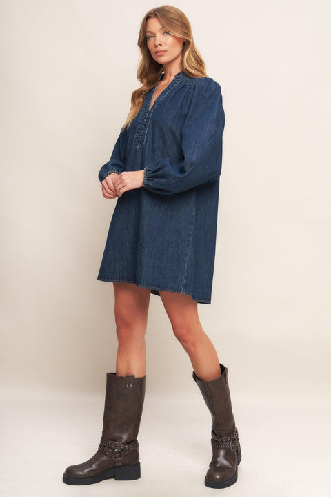 CANYON BREEZE DENIM MINI DRESS