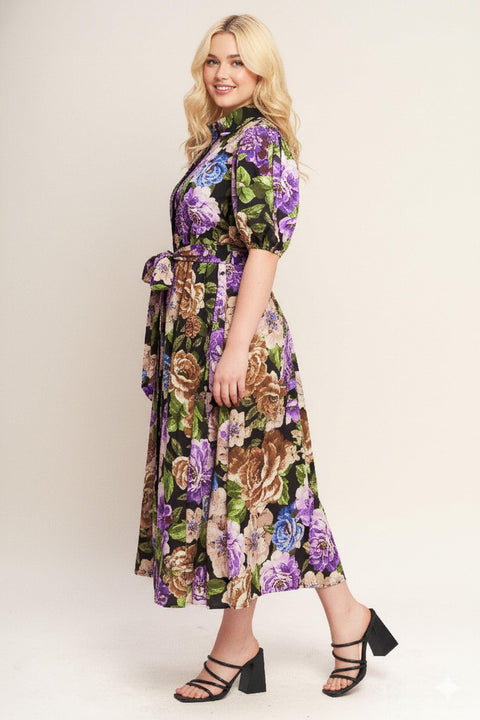 VIVID HERITAGE WOVEN MIDI DRESS