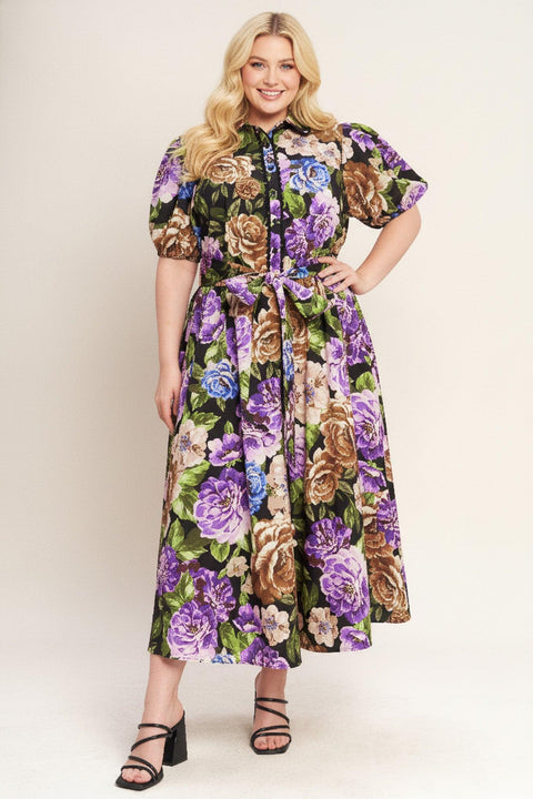 VIVID HERITAGE WOVEN MIDI DRESS