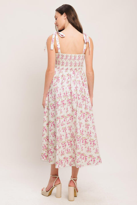 PETALS & PROMISES WOVEN MIDI DRESS