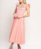 BLUSHED WITH LOVE WOVEN MIDI DRESS