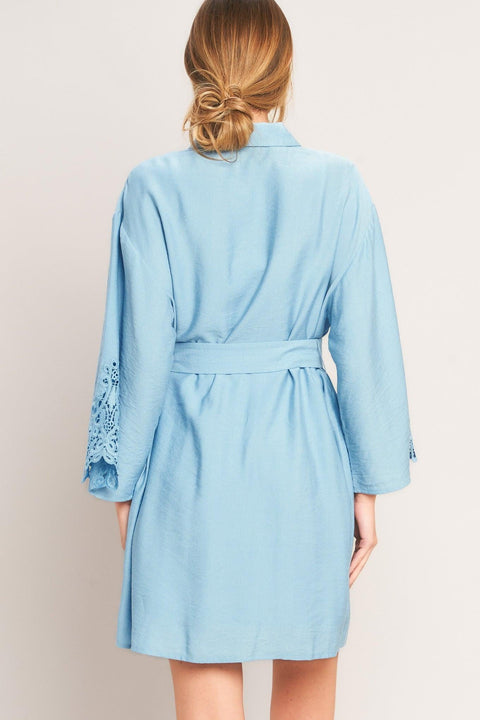 AZURE COAST WOVEN MINI DRESS