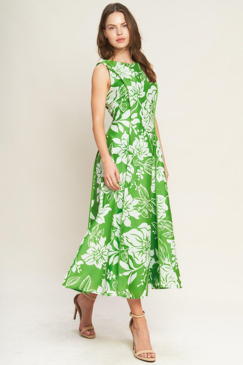 GARDEN GODDESS WOVEN MIDI DRESS