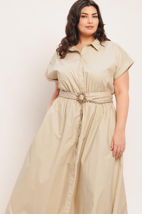 BARE ELEGANCE WOVEN MIDI DRESS