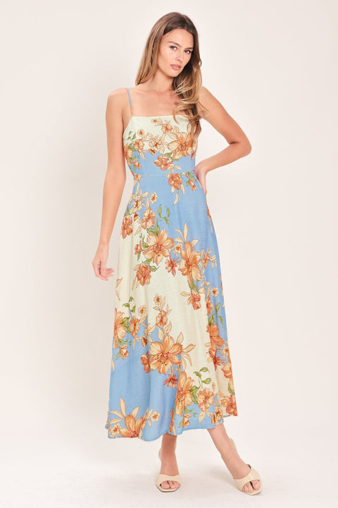 SUMMER SERENADE WOVEN MIDI DRESS