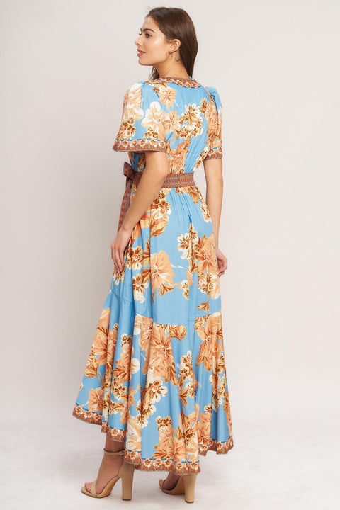 HAVANA HEAT WOVEN HI-LO MIDI DRESS