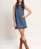 ARTISAN-INSPIRED DENIM MINI SHIFT DRESS