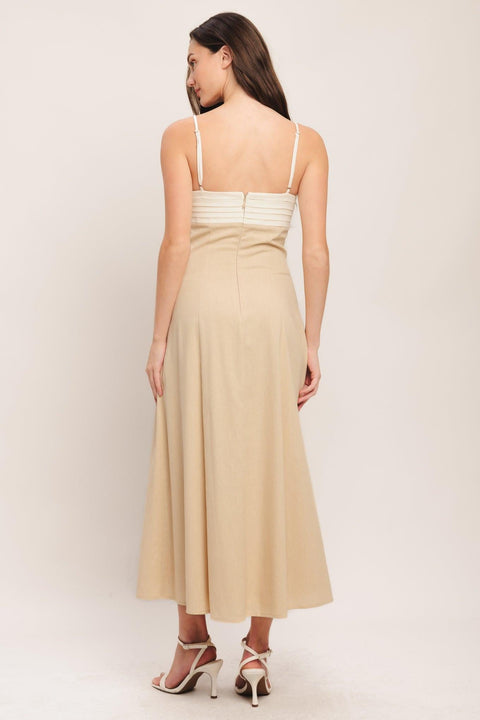 QUIET LUXE MOMENT WOVEN MIDI DRESS