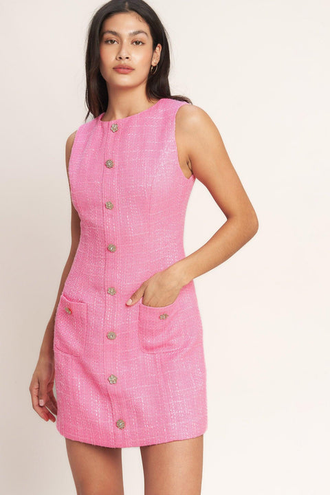 MAIN CHARACTER MOMENT TWEED MINI DRESS
