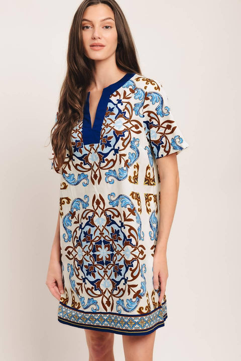 MEDITERRANEAN SOUL WOVEN MINI DRESS